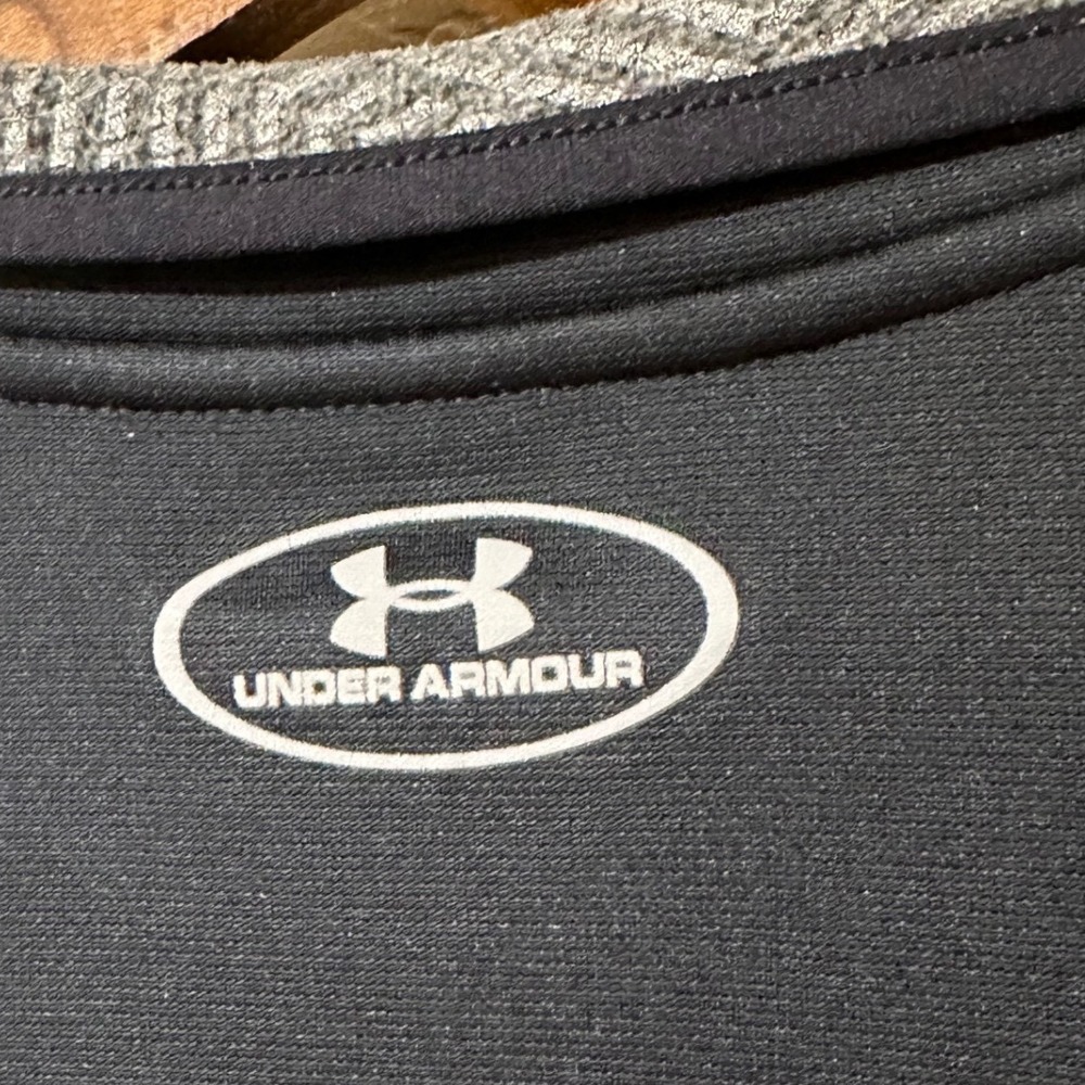 Under Armour ColdGear Mens 1/2 Zip Pullover Gray Black Fleece‎ Athletic med - Picture 6 of 7